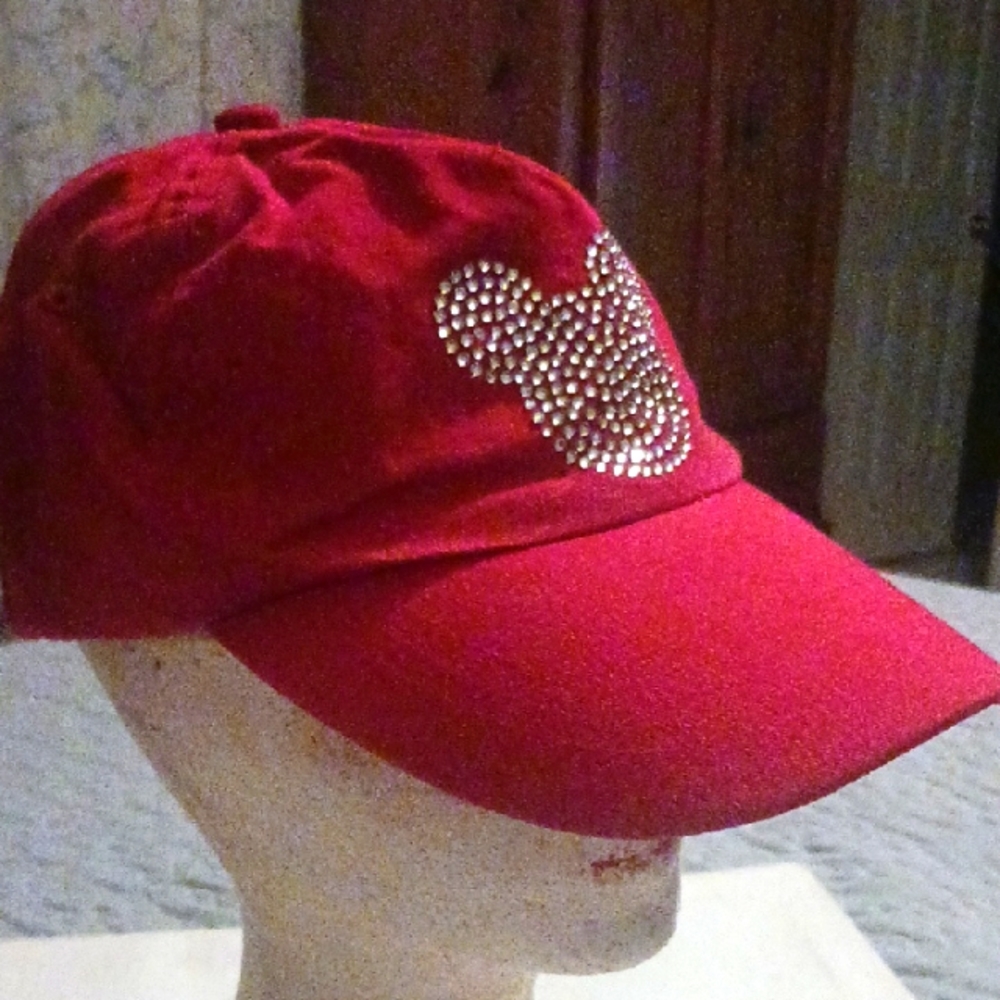 Red Rhinestone Embellished Cap